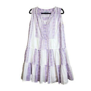 Anthropologie‎ Bindu Womens XS Tiered Dress White Babydoll Cotton Bohemian